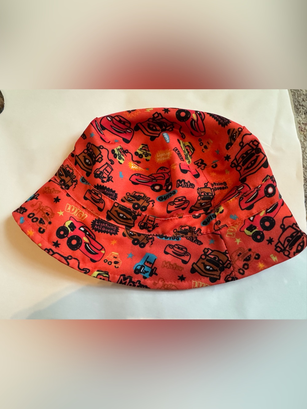 Kids Red Lightening McQueen Cars Bucket Hat - Brand